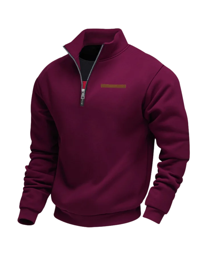 Pull Zippé en Fleece Décontracté